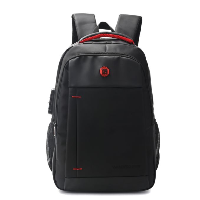 Mochila Portanotebook Urban Red 18 pulg con dos compartimentos. Cierre principal reforzado.Bolsillo