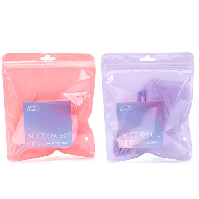Set maquillaje brochas y esponjas packaging 7u
