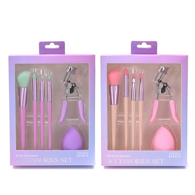 Set de maquillaje brochas arqueador y blender x6u