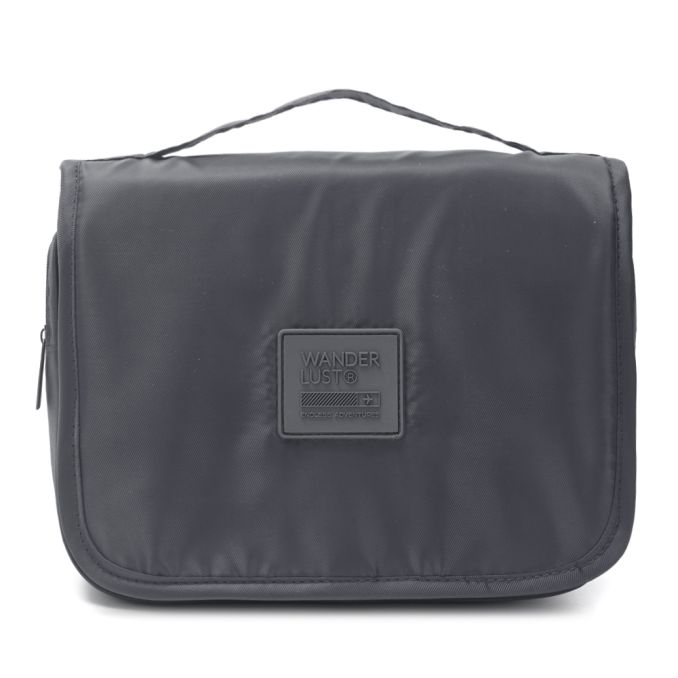 Neceser Wanderlust Gris oscuro con varios compartimentos con cierre y gancho para colgar 41x23.5x8.