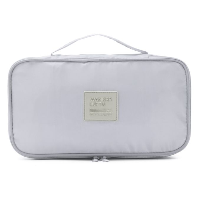 Organizador Wanderlust Gris con varios compartimentos con cierre 26x14x8.5cm - x1u