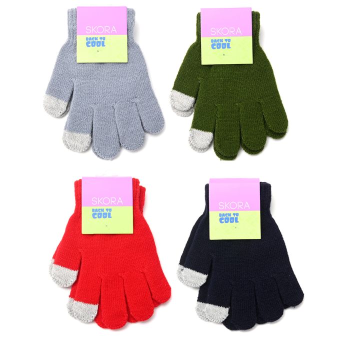 Guante escolar con 2 dedos touch 14cm x1u