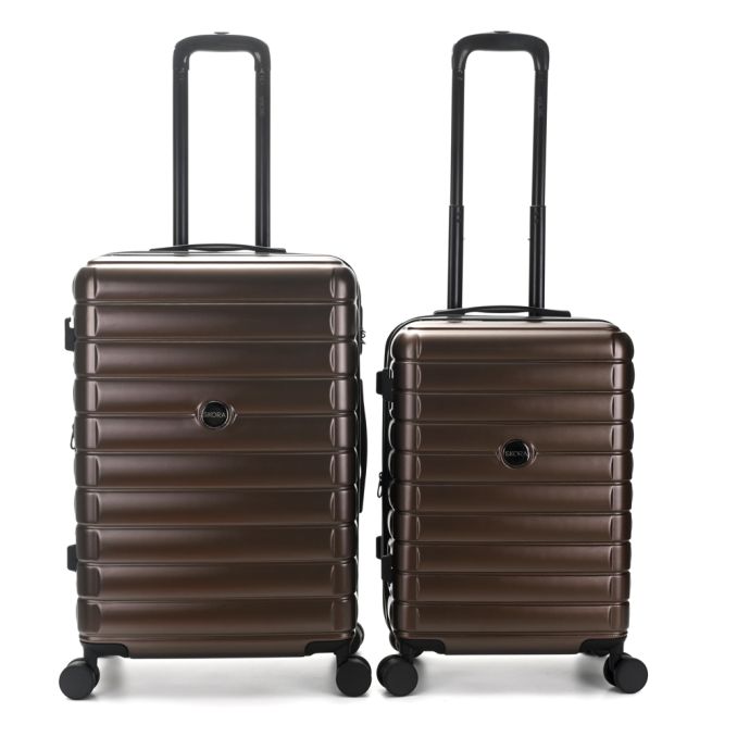 Set valijas 24 y 20 pulg SKR ABS Chocolate,4 ruedas dobles, con expansion y cerradura de combinaci