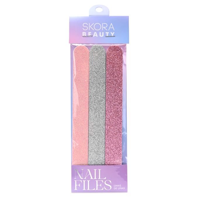 Set lima para uñas recta con glitter x3u