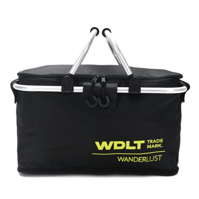 Canasto WDLT 43x23x23cm con doble asa y estructura de aluminio forreria isotermica x1u