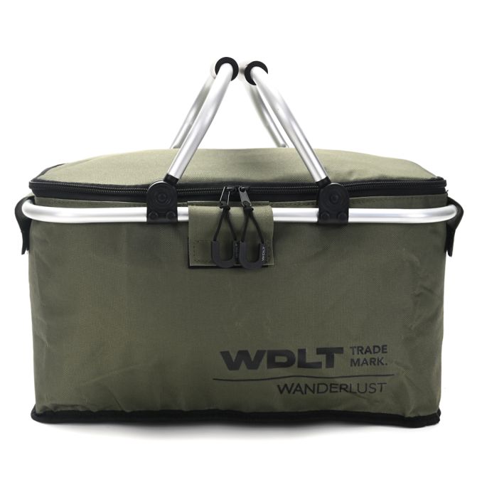 Canasto WDLT 43x23x23cm con doble asa y estructura de aluminio forreria isotermica x1u