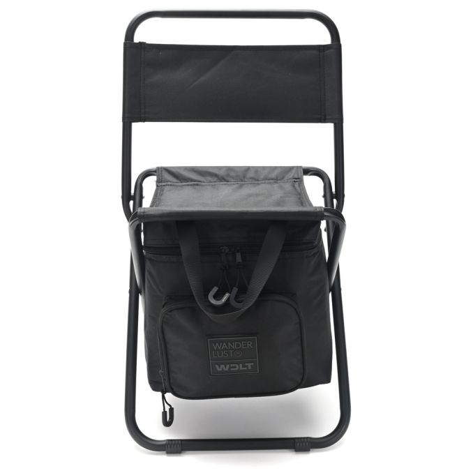 Banco plegable WDLT con tiras de bolso. Respaldo y conservadora incorporada ABIERTO 31x29x 60cm  PL