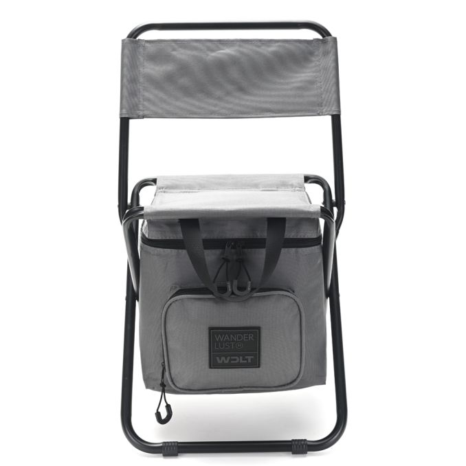 Banco plegable WDLT con tiras de bolso. Respaldo y conservadora incorporada ABIERTO 31x29x 60cm  PL