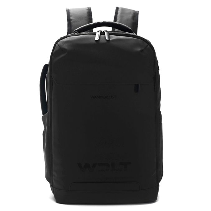 Mochila Maletin WDLT Negro con bolsillo portanotebook, expandible,correa de sujecion de equipaje, b