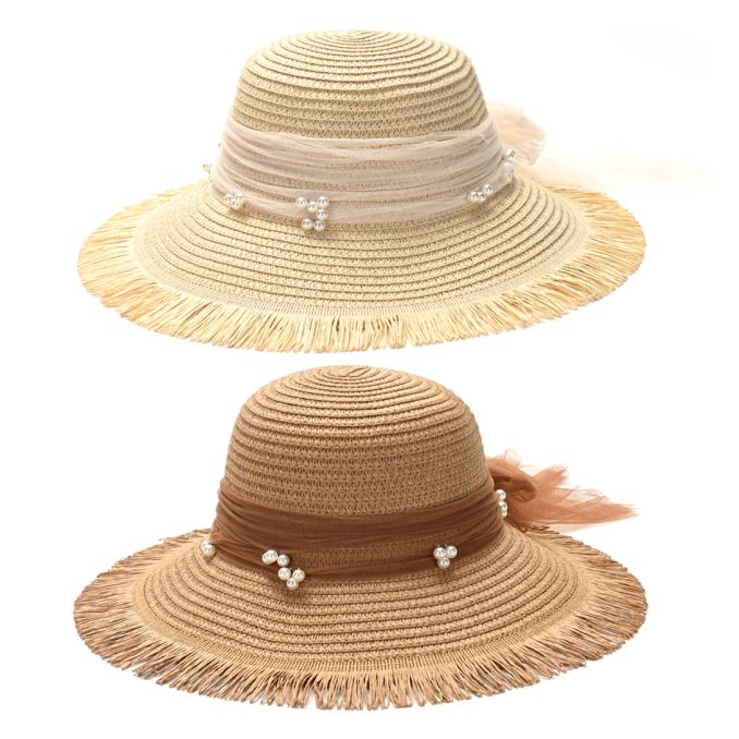 Sombrero mujer capelina borde desflecado SKR x1u