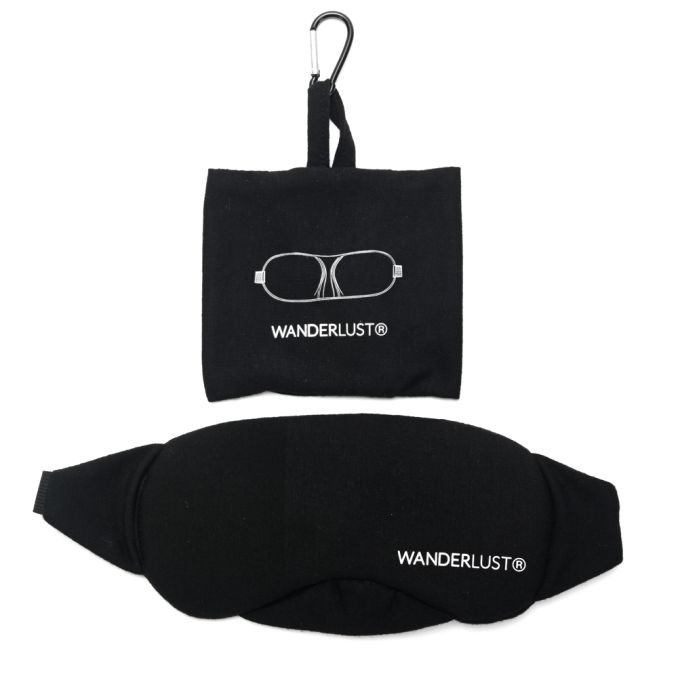 Antifaz para dormir preformado plegable con bolsa de guardado Wanderlust 23x8,5cm, plegado 10,x 8,5