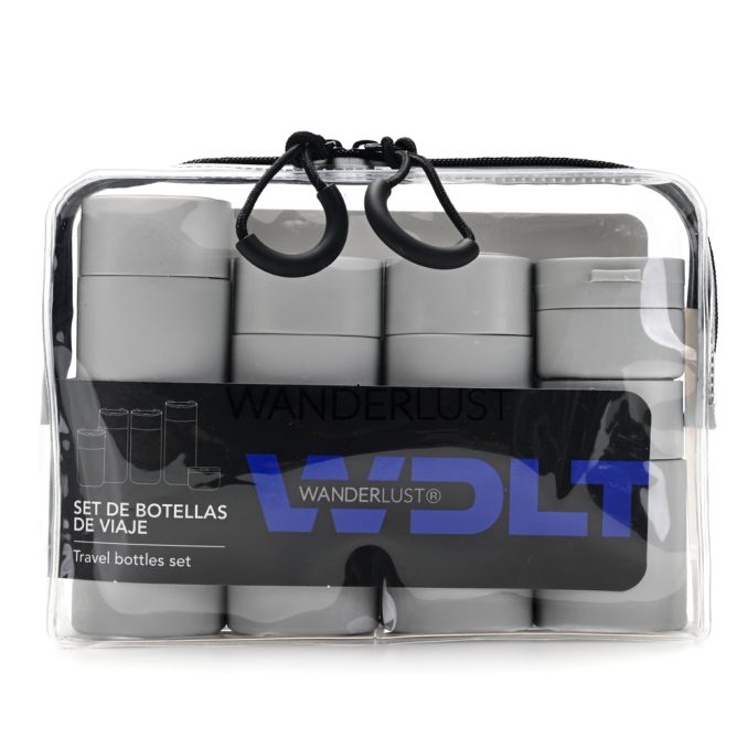 Set Envases Para Rellenar Viaje Wanderlust con estuche de guardado, envases de 100ml,80ml x 2,50ml,