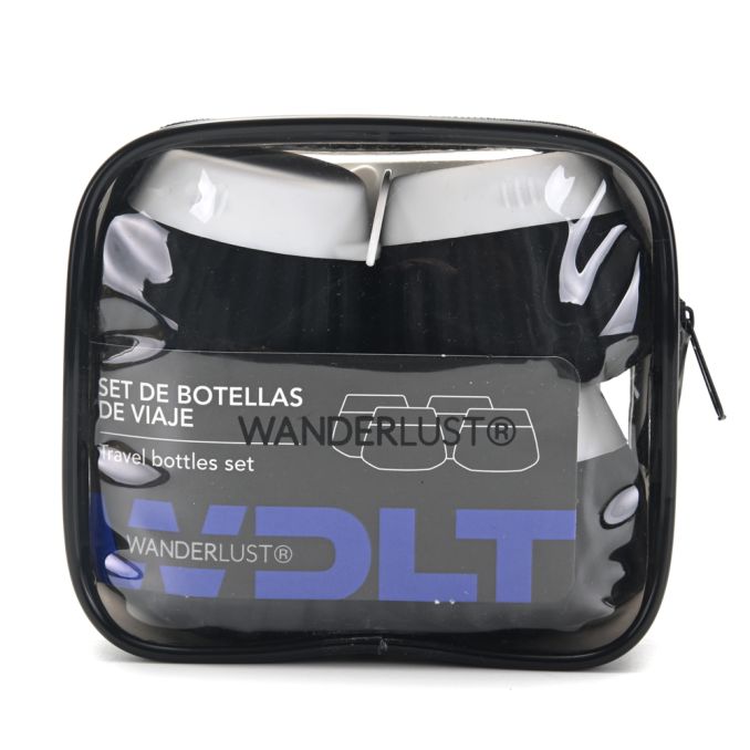 Set Envases Para Rellenar Viaje de silicona de 40ml Wanderlust con bolsa de PVC x4u