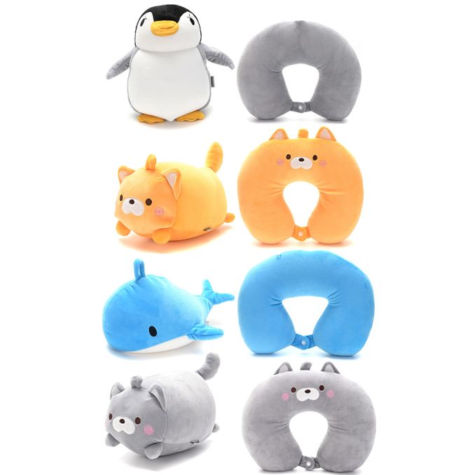 Peluche Almohadita de viaje de Micro Perlas SKR Kids Animalito 33x30cm x1u
