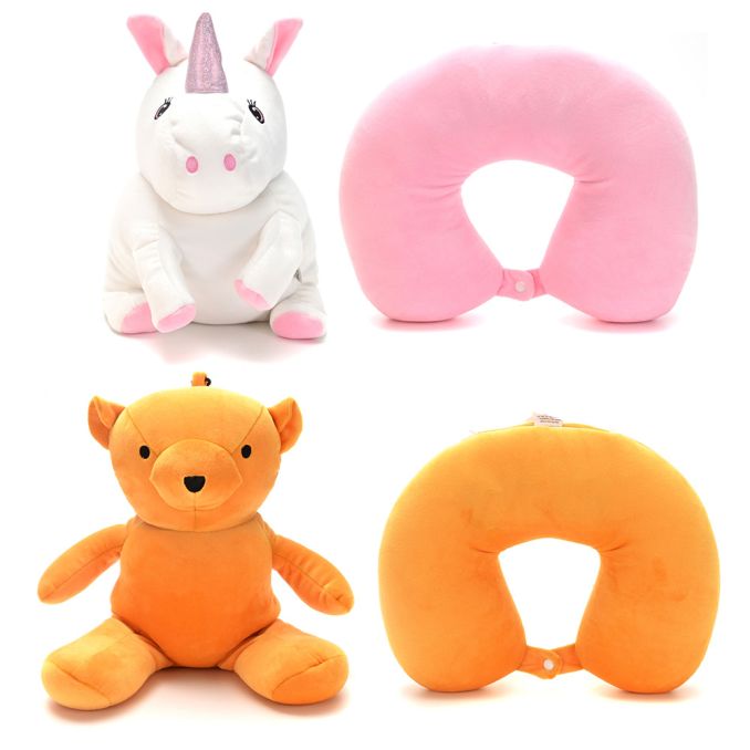 Peluche Almohadita de viaje SKR Kids Animalito 27x27cm x1u