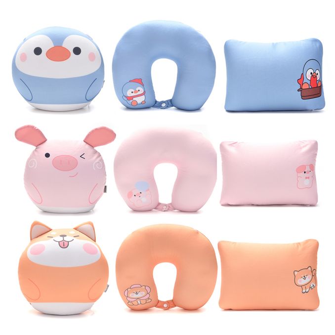 Peluche Almohadita de viaje de Micro Perlas SKR Kids Animalito 30x30x9cm x1u