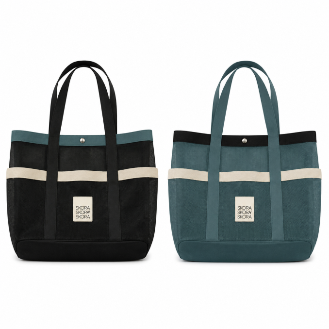 Bolso playero SKR mesh con bolsillos 48x35x15 x1u
