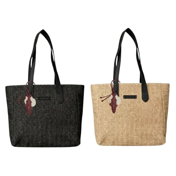 Bolso playero SKR crochet con colgante 26x27x10 x1u