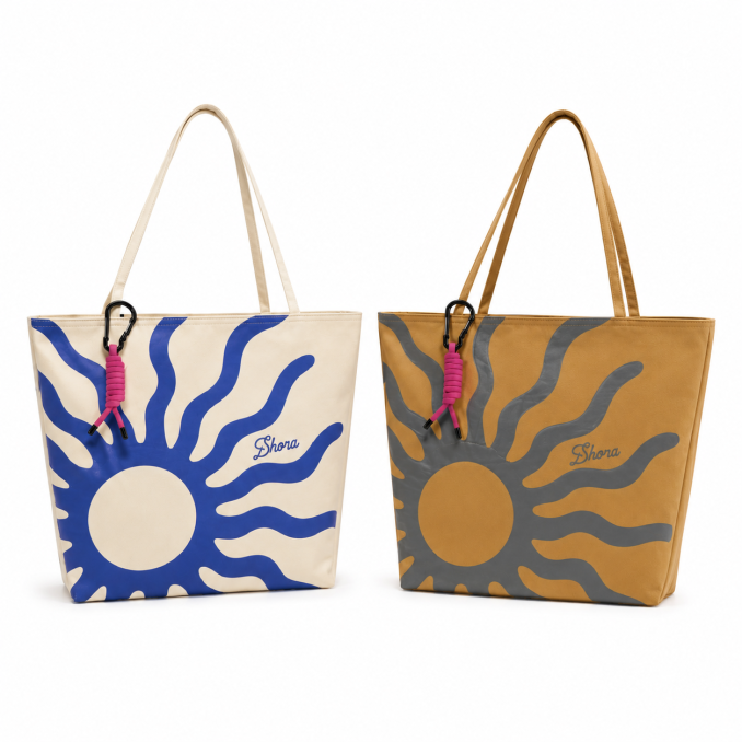 Bolso playero SKR con estampa y llavero 50x34x13.5cm x1u