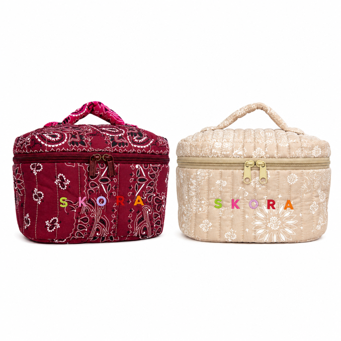 Portacosmetico SKR badana con logo bordado 22x16x15cm x1u