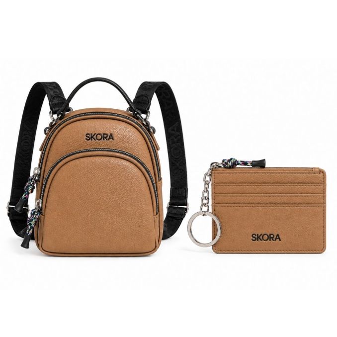 Set SKR Mochila doble función 20x19x18cm y llavero tarjetero x1u