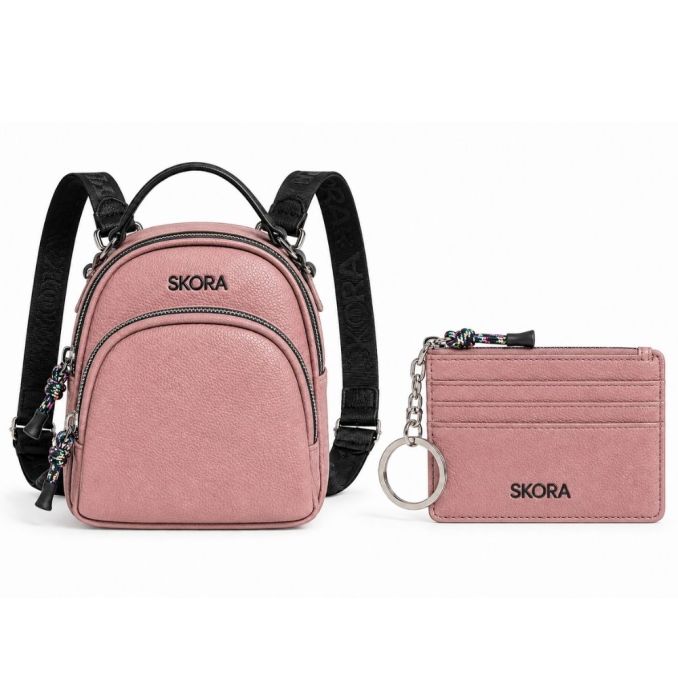 Set SKR Mochila doble función 20x19x18cm y llavero tarjetero x1u