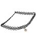 Colgante choker tattoo flor strass x1u