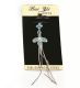 Piercing acero ombligo colgante con strass x1u