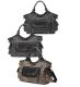 Bolso maternal estampado con cambiador y portacósmetico x1u