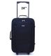 Set Valija 2 dos ruedas lisa color NEGRO con detalles AZUL x3u