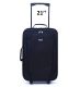 Set Valija 2 dos ruedas lisa color NEGRO con detalles AZUL x3u
