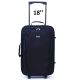 Set Valija 2 dos ruedas lisa color NEGRO con detalles AZUL x3u