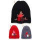 Gorro dama lana con flores bordadas y perlas x1u
