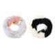 Cuello doble dama piel bicolor pelo largo 78x18 cm  x1u