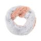 Cuello doble dama piel bicolor pelo largo 78x18 cm  x1u