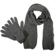 Set bufanda y guantes hombre 20x140 cm gris poliester x1u