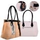 Cartera  Mujer  36X26X16Cm  Combinada Con Charol Negro    x12u.