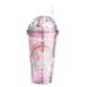 Vaso con sorbete y tapa con figura 450 ml x1u