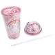 Vaso con sorbete y tapa con figura 450 ml x1u