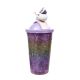 Vaso de gel refrigerante con sorbete y tapa con figura 3D 400 ml x1u