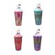 Vaso de gel refrigerante con sorbete y tapa con figura 3D 400 ml x1u