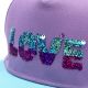 Gorro cap infantil parche lentejuelas love 58cm; x1u