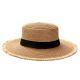 Sombreros capelina dama con cinta bordes desflecados 58cm x1u