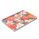 Cuaderno tapa dura anillados estampado flores hojas 80 hojas 21x14.5 x1u