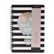 Cuaderno tapa dura anillados estampado blanco y negro hojas 80 hojas 21x14.5 x1u