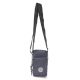 Bandolera porta celular Sandwash con tira estampada y cierre con cordon a tono 17x9.5cm x1u