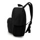 "Mochila lisa Klub Mode negro con dos cierres bolsillo y portabotella 30x22x10 12"" x1u "