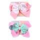 Gomita infantil moño bicolor con lentejuela; x1u