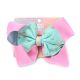 Gomita infantil moño bicolor con lentejuela; x1u