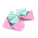 Gomita infantil moño bicolor con lentejuela; x1u